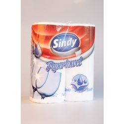   Tekercses kéztörlő, 2 rétegű, fehér, konyhai, 50 lapos, 2 tekercs/csomag